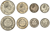 India, British India, William IV, Rupee, 1835b, without initials, Bombay, Half-Rupee, 1835c, Calcutta,...