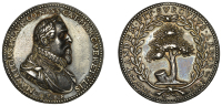 Netherlands, The Reconquest of Grave by Prince Maurice, 1602, a cast and chased silver medal by G. van Bylaer,...