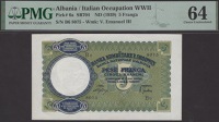 National Bank of Albania, Italian Occupation World War II, 5 Franga, ND (1939), serial number B6 8075, minor...