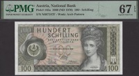Osterreichische Nationalbank, 100 Schilling, 1969 (1970), serial number N687187F, in PMG holder 67 EPQ, superb gem...