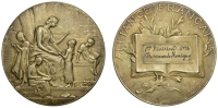 Mauritius, The French Alliance [l’Alliance Française], 1933, a silver medal by xxx Daniel-Dupluis, female teacher...