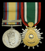 The First Gulf War pair awarded to Sub-Lieutenant L. C. Howell, Royal Navy, a Fleet Air Arm pilot who flew Sea King...