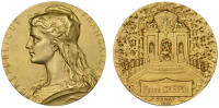 France, Félix Crépin, Sénateur de La Réunion, 1912, a silver gilt medal by H. Dubois, Marianne right wearing...