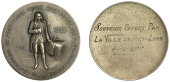 Mauritius, Bicentenary of the Founding of Port-Louis by Mahé La Bourdonnais, 1935, a silver medal by H.E. Huguenin,...