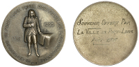 Mauritius, Bicentenary of the Founding of Port-Louis by Mahé La Bourdonnais, 1935, a silver medal by H.E. Huguenin,...