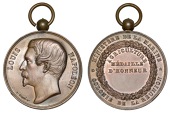 Réunion, Agricultural Medal of Honour [Agriculture Médaille D’Honneur], undated (c. 1850), a bronze prize medal...