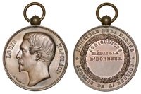 Réunion, Agricultural Medal of Honour [Agriculture Médaille D’Honneur], undated (c. 1850), a bronze prize medal...