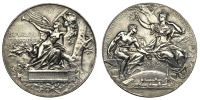 France, Universal Exposition, Paris [Exposition Universelle], a silvered-bronze award medal by L.A. Bottée,...