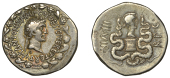 Mark Antony and Octavia, Cistophoric Tetradrachm, Epheseus [Ionia], 39 BC, head of Mark Antony head right, wreathed...