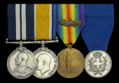 The rare Great War D.S.M. and Al Valore group of four awarded to Chief Officer’s Steward Arthur Smith, Mercantile...