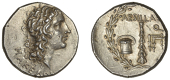 MACEDONIA (as a Roman Province), Tetradrachm, stuck by the quaestor Æsillas, c. 95-70, head of Alexander the Great...