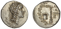 MACEDONIA (as a Roman Province), Tetradrachm, stuck by the quaestor Æsillas, c. 95-70, head of Alexander the Great...