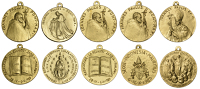 Italy: Papal States, Travels of Pope John Paul II, 1986, 1988, 1989 (3), a series of gilt bronze medals by E....