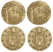 Italy: Papal States, Visit of Pope Francis to Mozambique, Madagascar, and Mauritius, 2019, a pair of bronze medals...