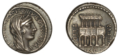 P. Fonteius P.f. Capito, Denarius, c. 55, veiled and diademed head of Concordia right, p fonteivs capito iii vir...