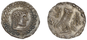 SOUTHERN ARABIA, Saba, Siglos?, 1st century BC, imitating New Style coinage of Athens, Romanised male bust right...