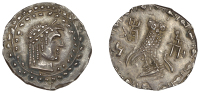 SOUTHERN ARABIA, Saba, Siglos?, 1st century BC, imitating New Style coinage of Athens, Romanised male bust right...