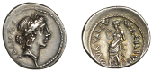 Mn. Acilius Glabrio, Denarius, c. 49, laureate head of Salus right, salvtis upwards behind, rev. Valetudo standing...