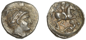 KINGDOM OF PAEONIA, Patraos (335-315): Tetradrachm, struck at Damastion, head of Apollo right, wearing wreath of...