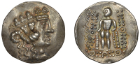 Continental Iron Age, EASTERN EUROPE, Tetradrachm, c. 90-80 BC, imitating the issues of Thasos, head of Dionysius...