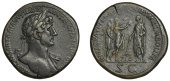 Hadrian (117-138), Hadrian, Sestertius, 119-20, laureate bust right, draped across far should, imp caesar traianvs...