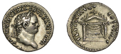 Titus (79-81), Titus, Denarius, 80, laureate head right, imp titvs caes vespasian avg p m around, rev. square seat,...