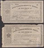Gouvernements Noots, £1 (2), Pietersburg, 1 February 1901, serial number 240A, and 1 March 1901, serial number...