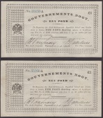 Gouvernements Noots, £1 (2), Pietersburg, 1 April 1901, consecutive serial numbers 35159A-60A in blue ink, Oceana...