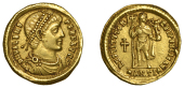 Valens (364-378), Valens, Solidus, Antioch, 364-7, pearl-diademed, draped and cuirassed bust right, d n valens per f...