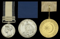The superb Naval General Service, Davison’s Nile Medal, and Sultan’s Medal for Egypt group of three awarded to...