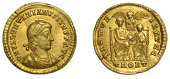 Valentinian II (375-392), Valentinian II, Solidus, Trier, 375-8, pearl-diademed, draped and cuirassed bust right, d...