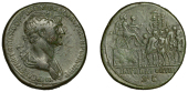 Trajan (98-117), Trajan, Sestertius, Rome, 114-7, laureate and draped bust right imp caes ner traiano optimo avg dac...