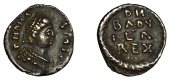 Baduila (541-552), Half-Siliqua, Ticinium, 549-52, pearl-diademed and draped bust right, dn anastasivs, rev. dn badv...