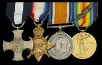 A Great War ‘Q-ship operations’ D.S.C. group of four awarded to Artificer Engineer F. H. Knowles, Royal Navy,...