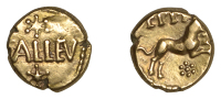 British Iron Age, ATREBATES and REGNI, Eppilus (20BC-1AD), Quarter-Stater, Calleva Daisy type [Atrebatic G], star...