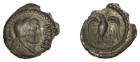 British Iron Age, ATREBATES and REGNI, Epaticcus (20-40 AD), silver Unit, head of Hercules right, epati before face,...