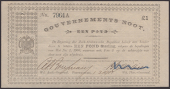 Gouvernements Noots, cancelled £1, Pietersburg, 1 March 1901, serial number 7964A, The South African Typewriter...