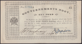 Gouvernements Noots, cancelled £1, Pietersburg, 1 April 1901, serial number 57364A, without watermark,...