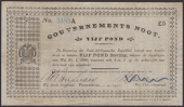 Gouvernements Noots, cancelled £5, Pietersburg, 1 April 1901, serial number 3485A, Croxley Manifest Bank London...