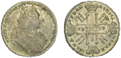 Russia, Peter II, Rouble, 1729, Kadashevsky, cuirassed bust with ‘fox-face’ and plain sleeve (Bitkin 112; Diakov...