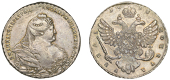 Russia, Anna, Rouble, 1738, Krasny, ‘Moscow’ portrait (Bitkin 201; Diakov 1-2; Sev. 1273; Dav. 1674; KM. 198)....