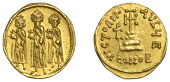 Heraclius, Heraclius Constantine and Heraclonas, Solidus, Constantinople, 638-641, 5th Officina, standing figures of...