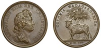 Madagascar, Colonisation of Madagascar, 1665, a nineteenth-century restrike bronze medal, laureate bust of Louis XIV...