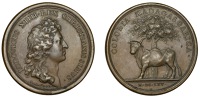 Madagascar, Colonisation of Madagascar, 1665, a nineteenth-century restrike bronze medal, laureate bust of Louis XIV...