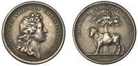 Madagascar, Colonisation of Madagascar, 1665, an early twentieth-century restrike silver medal, laureate bust of...