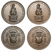 Mauritius, Consecration of Bishop Victor Delannoy [Sacré de Mgr. Victor Delannoy], 1872, bronze medals (2) by A....