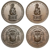 Mauritius, Consecration of Bishop Victor Delannoy [Sacré de Mgr. Victor Delannoy], 1872, bronze medals (2) by A....