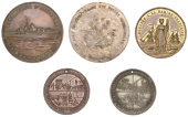 Miscellaneous, Miscellaneous base metal medals (5), all maritime-themed [5]. Varied state	 £70-£90