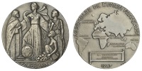 France, The French Union Assembly [l’Assemblée de l’Union Française], 1947, a silver medal by R.B. Baron,...