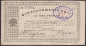 Gouvernements Noots, £1, Pietersburg, 1 April 1901, serial number 21926A, The South African Typewriter Supply...